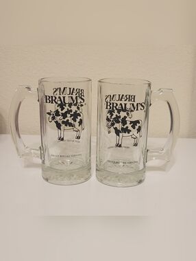 Braum's Clear Glass Ice Cream Mug - Black Logo